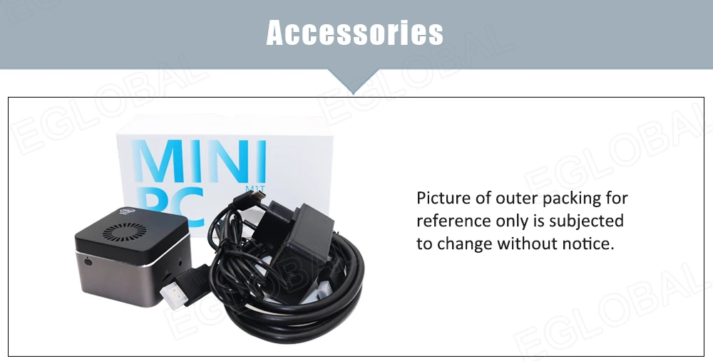 Eglobal Palm Computer with Intel Celeron N4100 Quad-Core, 8GB LPDDR4, 128GB SSD, 2.4G/5G WiFi, BT4.2, Mini PC - Windows 10 Pro Description Image.