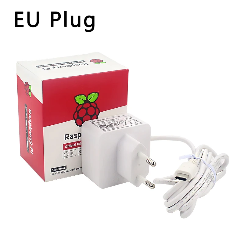 EU Raspberry Pi 4 Официальный USB-C источник питания 5,1 В 3 А белый блок питания зарядное устройство адаптер питания для Raspberry Pi 4 Модель B - Цвет: EU