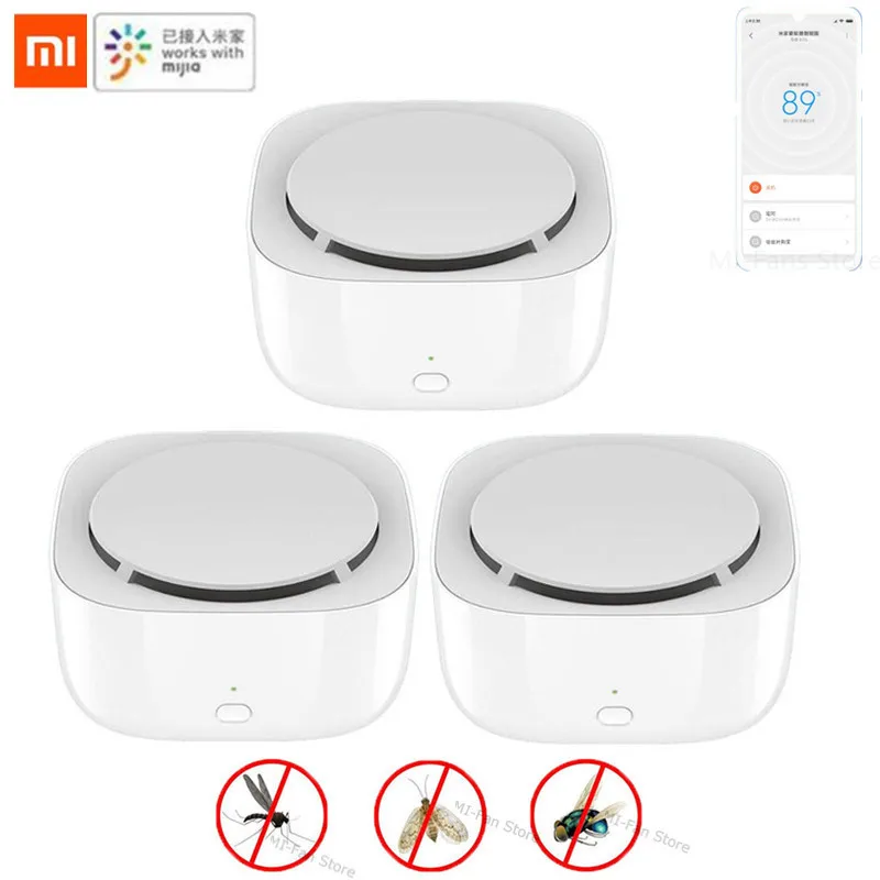 Xiaomi Mijia-Lámpara insecticida antimosquitos con temporizador, repelente de mosquitos, enchufe, luces LED y 90 días de batería, funciona con la app Mihome, 2020