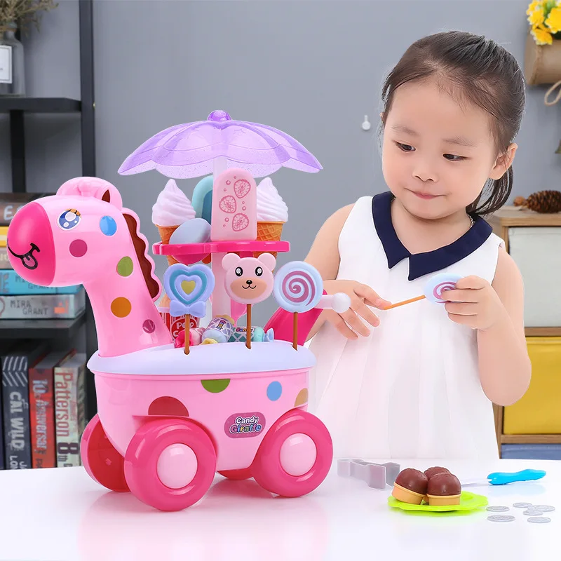 

CHILDREN'S Toy GIRL'S Play House Cooking Cook Kitchenware Candy Car Ice Cream Baby Kitchen Set