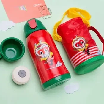 

Stainless Steel Children's Thermos Cup Kettle with Cup Set Straw Anti-fall Winter Male Thermos Bottle Vacuum Flask Thermos