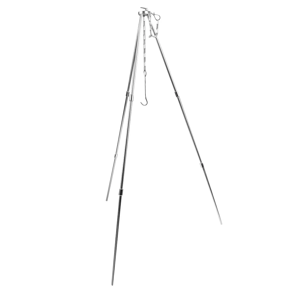 Portable Lightweight Camping Travel Backpacking Cooking Alloy Tripod Picnic Pot Fire Grill Oven Hanger Stand with Storage Bag