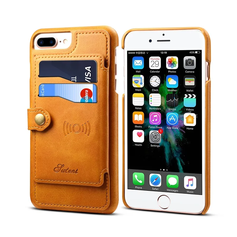 Хаки Высококачественный чехол из искусственной кожи для iphone 6, 6 S, 7, 8 Plus, флип-держатель для карт, магнитная Автомобильная задняя крышка для iphone X, XS, Max, XR, чехол для телефона - Цвет: Хаки