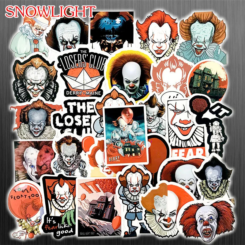 

50 Pcs/Set American Terror Motion Picture Stephen King's It Sticker For Scrapbook Laptop Skateboard Luggage Car Graffiti Guitar