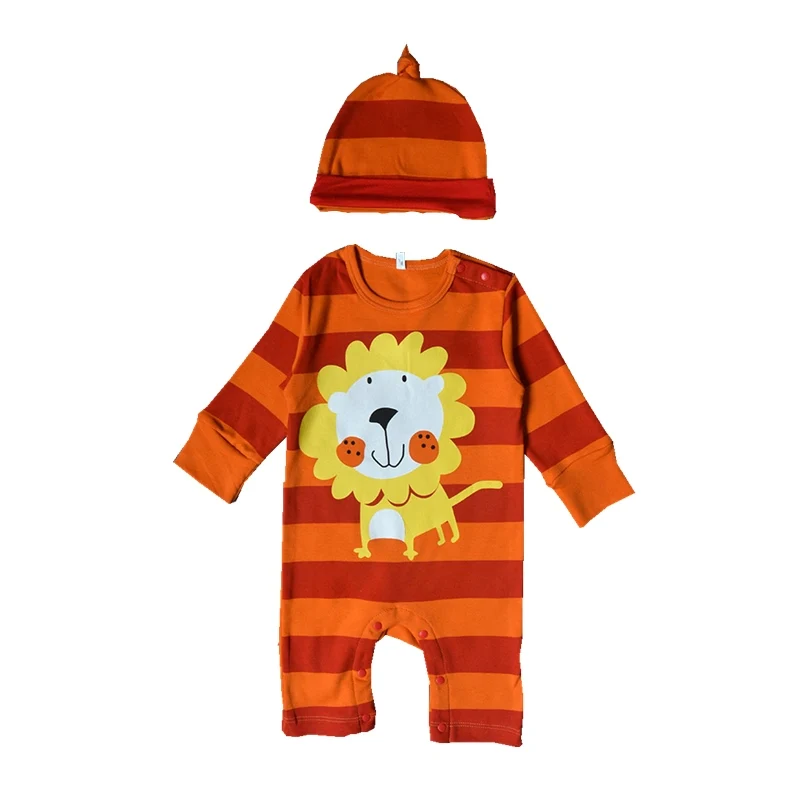 Baby Boys Clothes Little Lion Costume Long Sleeve One-piece Shortalls with Hat 2 Piecese Set Spring Autumn Rompers |