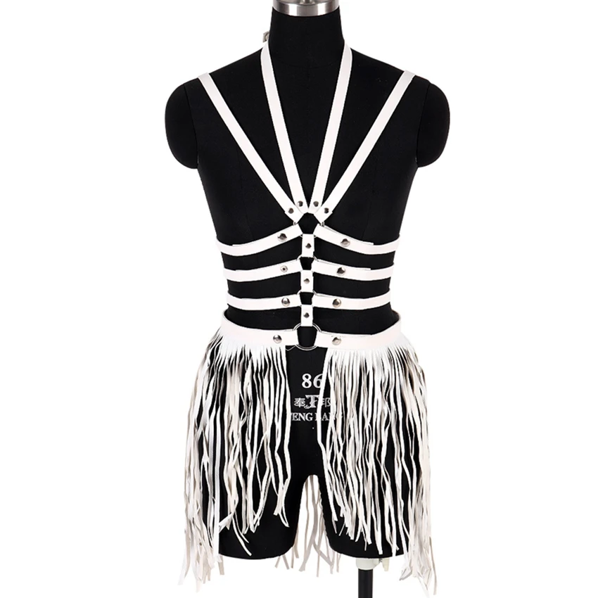 white harness bralette