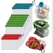 Многоразовые сетчатые сумки для производства моющиеся Экологичные сумки для продуктовых покупок для хранения фруктов и овощей рюкзак сумки для покупок