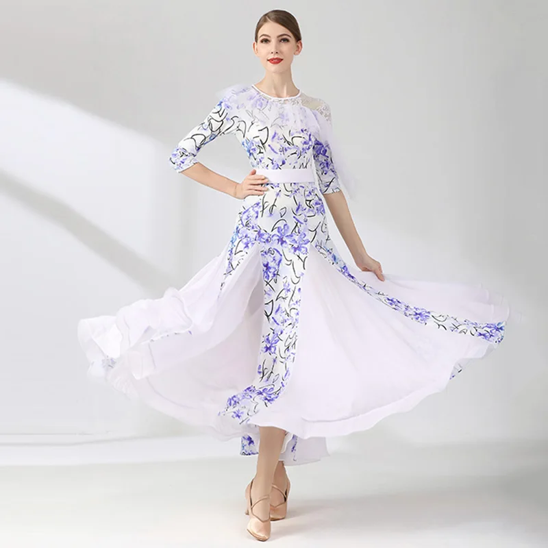 新セクシーな女性社交ダンスドレス標準社交ダンスの服の競争モダンダンスドレスワルツフォックストロットダンスドレスドレス