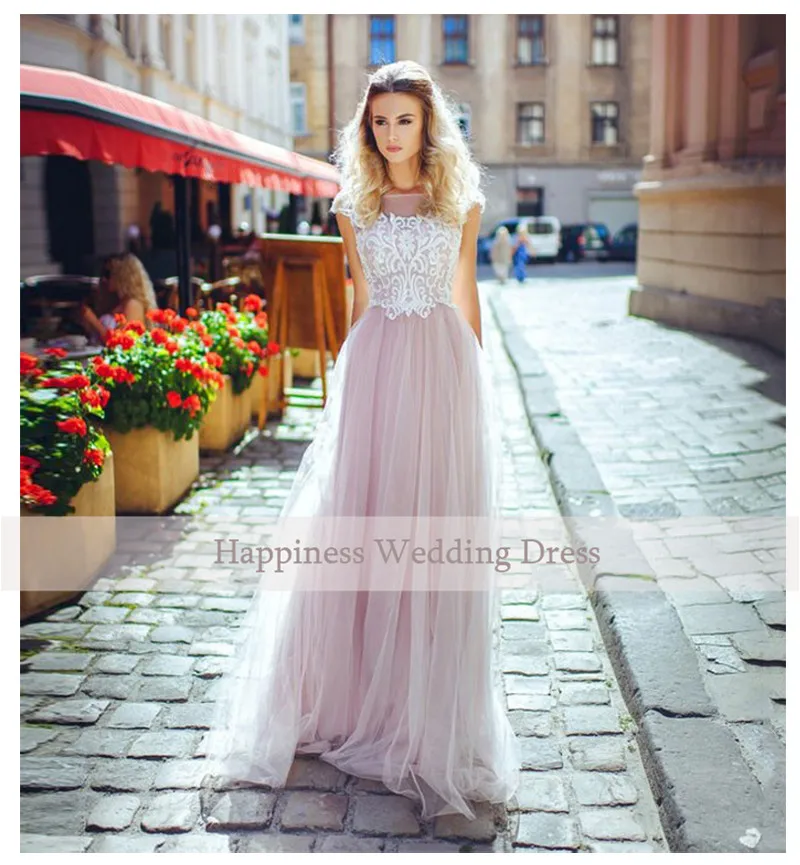SoDgine-Pink-Bridal-Dress-2019-Lace-Top-Wedding-Dresses-Romantic-Vestido-de-noiva-Floor-Length-Wedding (2)
