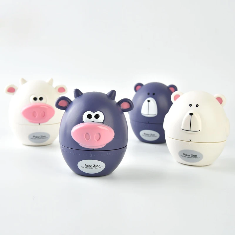 

Clearance Sale Cute Animal Mechanical Kitchen Timer Creative Bear Alarm Clock Cooking Countdown Dial Timers Set Time Reminder