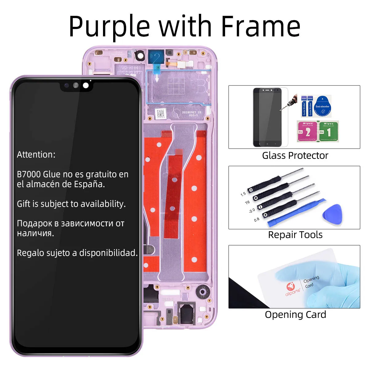 Purple with Frame 10 касаний 6," дисплей для huawei Honor 8X ЖК сенсорный экран с рамкой Замена вид 10 Lite JSN-L22 JSN-L21 - Цвет: Purple with Frame