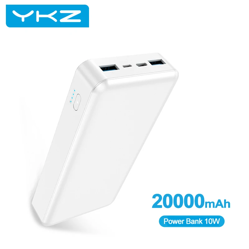 YKZ-Banco de energía de 20000mAh, cargador de batería externo portátil de carga rápida de 10W para iPhone, Xiaomi, Samsung, Poverbank tipo C