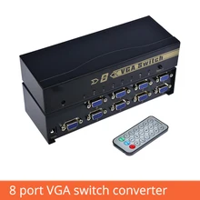 8 port VGA switcher box HD video computer host display sharer converter 8 in 1 out with remote control switching KVM Switches 8 port VGA switcher box HD video computer host display sharer converter 8 in 1 out with remote control switching KVM Switches