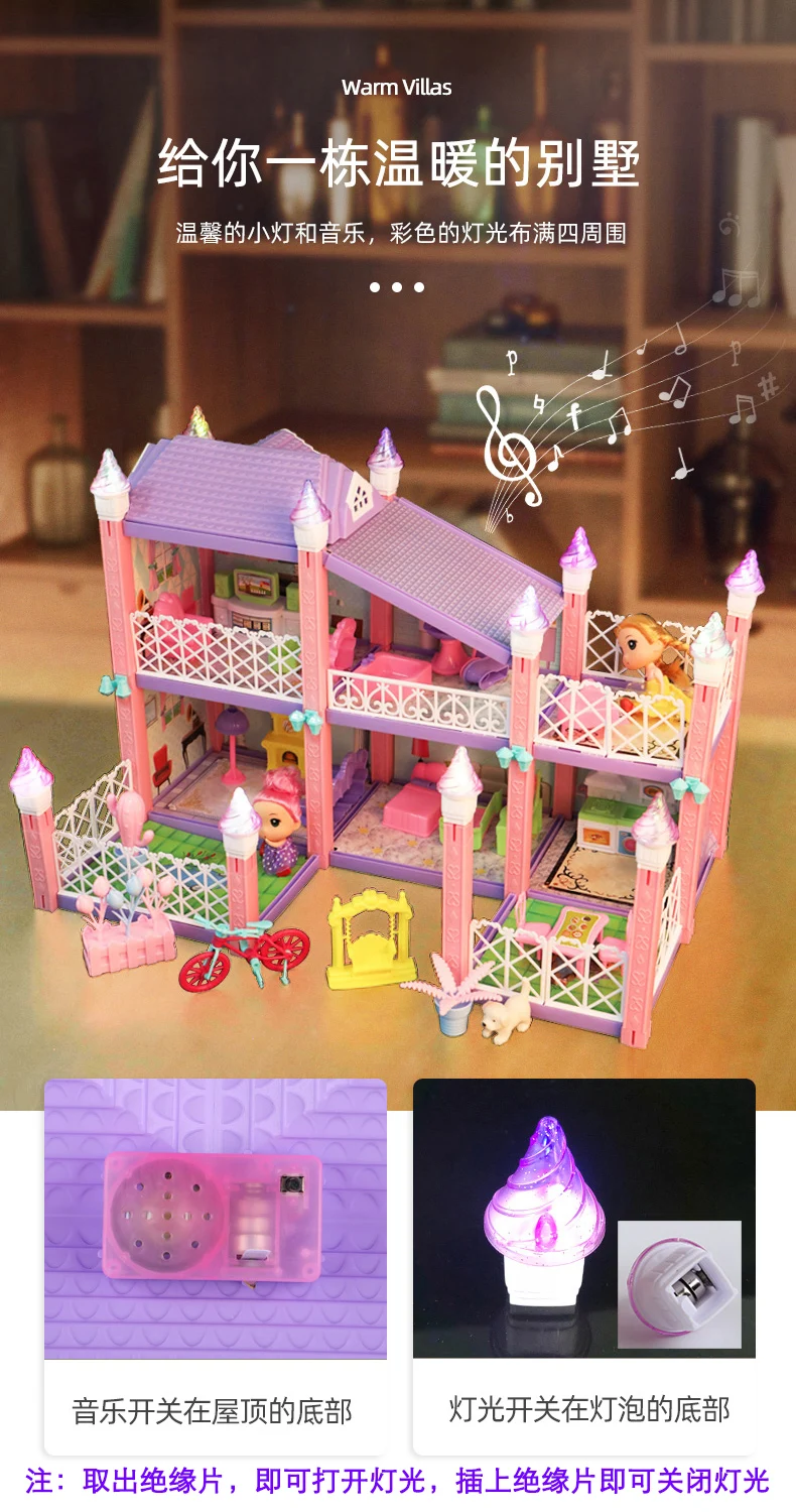 53,5*36,5*31 см DIY семейный Кукольный дом игрушка кукольный домик аксессуары с миниатюрной мебели кукольный домик Игрушки для девочек Подарки