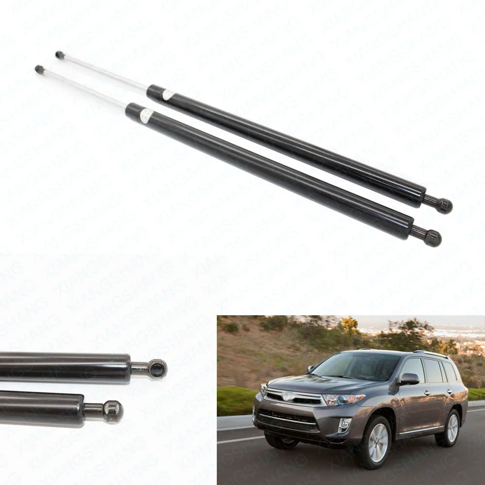 Подходит для Toyota Highlander Sport Utility 2010-2012 2013 20,16 дюймов задний люк багажника газовые стойки подъемная Поддержка опорная тяга рукоятка амортизатор - Цвет: Черный