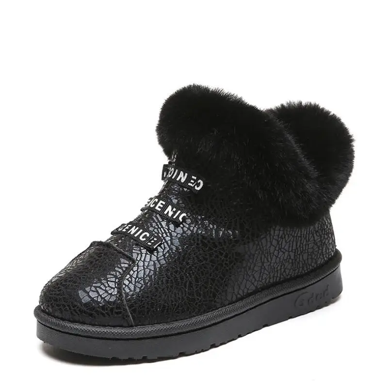 

Top Selling Children Boots Shoes New Winter Plush Warm Martin Boys Shoes Fashion Leather Soft Fleece Antislip Girls Boots