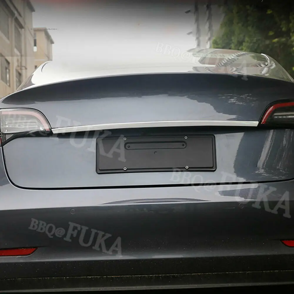 Для Tesla модель 3 автомобиля из нержавеющей стали, Задняя Крышка багажника, литье полосы Накладка