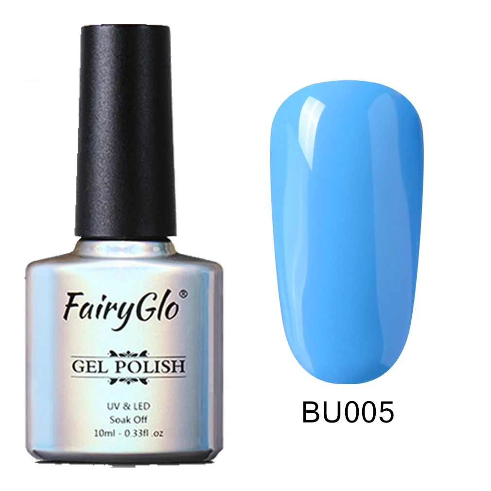 BU005 FairyGlo 10 мл Blue Series Гель-лак для ногтей полу Перманентный лак для ногтей УФ-гель для ногтей Декоративный Лак для ногтей для гель лак для ногтей эмаль - Цвет: BU005