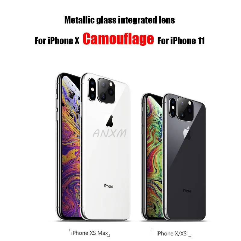 Чехол для задней камеры, камуфляжный чехол для iPhone X XS Max, защита для камеры, металлический задний объектив для iPhone X XS 11 Pro Max glass