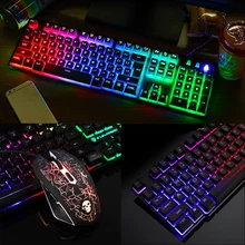 Игровая мышь с подсветкой, аксессуары для дома, механическая Проводная usb-клавиатура, настольный компьютер, ноутбук, мышь, клавиатура, комбо