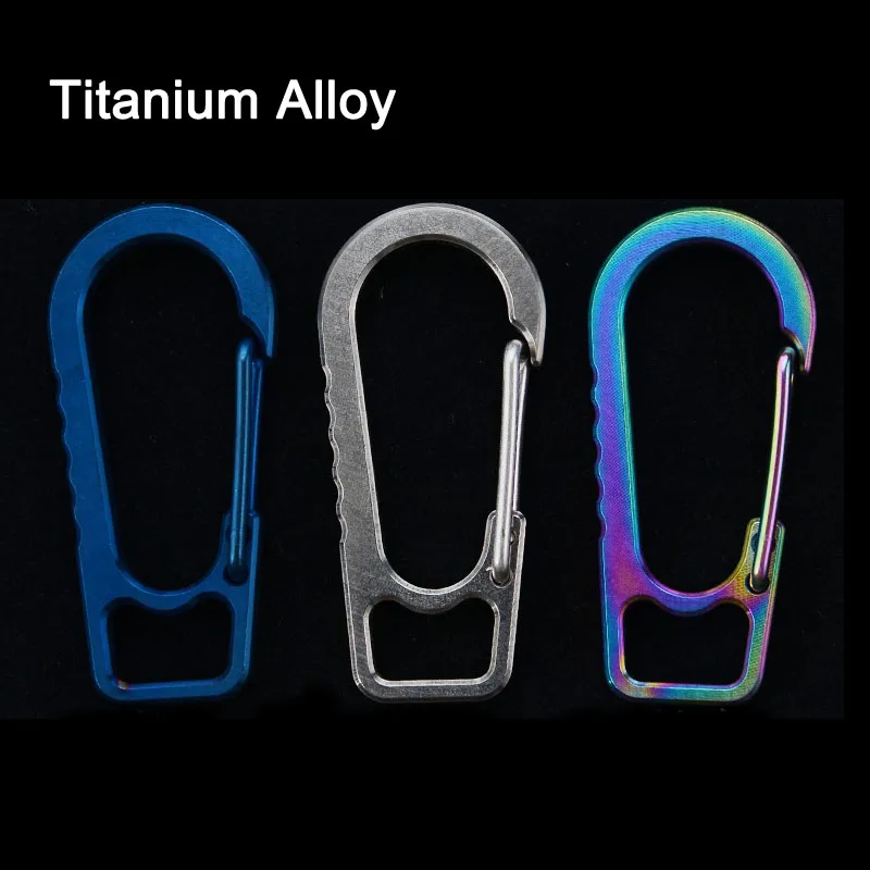 

Titanium Alloy Quick Release Hook Key Chain Spring Buckle Carabiner Flashlight Buckle Light Texture Corrosion Resistance