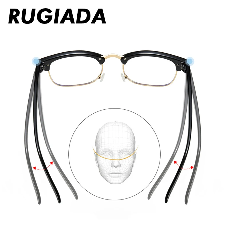 RUGIADA брендовые винтажные очки, оправа для мужчин и женщин, заклёпки, анти-голубые легкие очки, оправа, прозрачные рецептурные линзы, очки RA1016