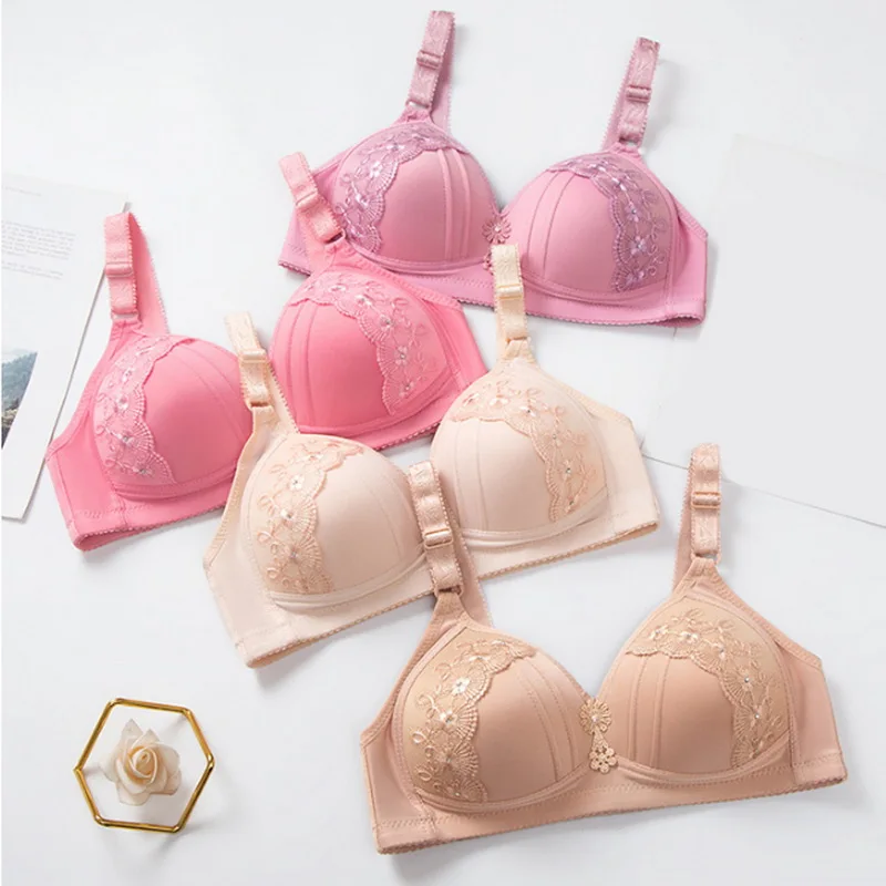 

Sexy Push Up Bra Front Closure Solid Color Brassiere Wireless Bralette Breast Seamless Bras For Women Underwear Plus Size 36-46