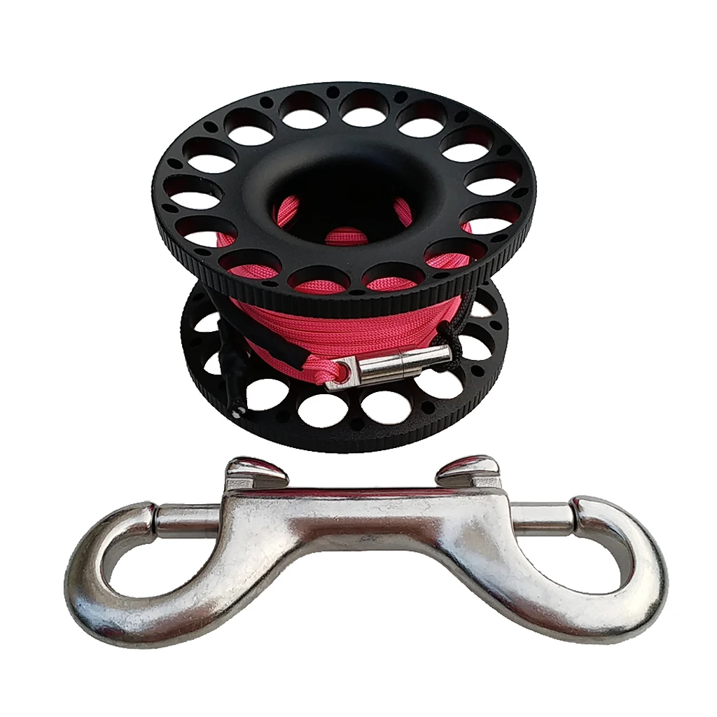 

Scuba Diving Tech Spool Finger Reel with Brass Clip Wreck 50Ft Pink Line