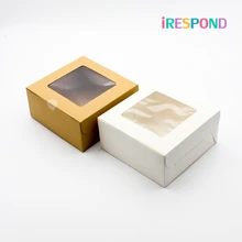 50 шт коричневая крафт-бумага коробка с окном форма для конфет и маффинов коробки для тортов Свадебная подарочная коробка упаковка белая бумага 4 подставка для пирожных