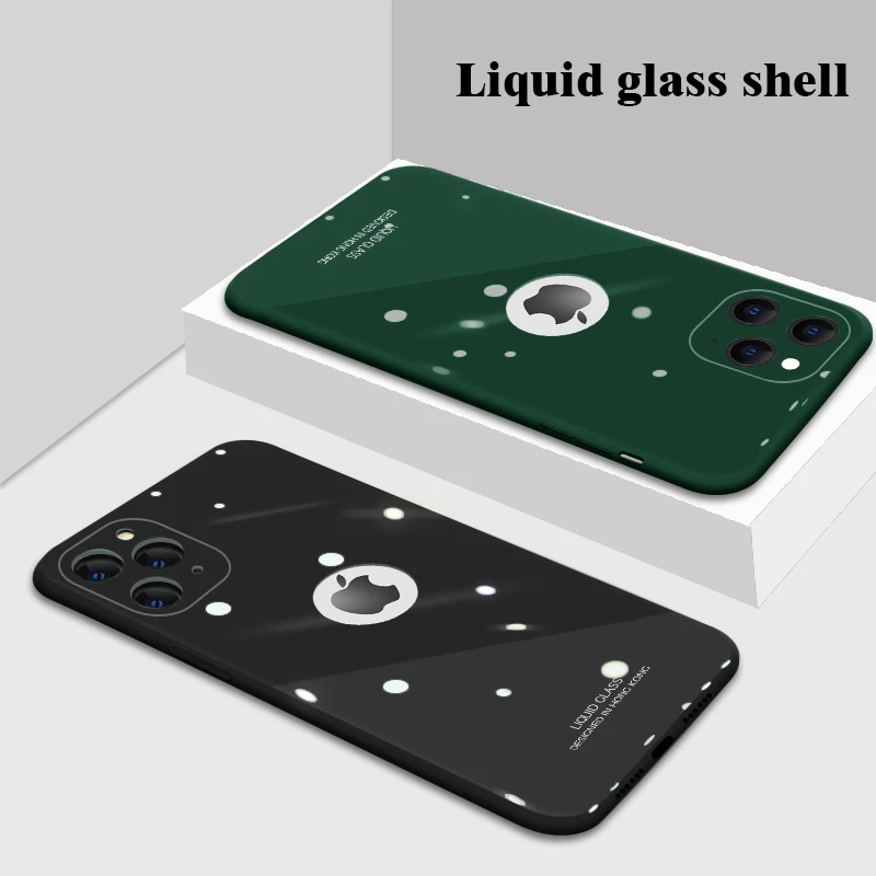 

Liquid Glass Case For iPhone 11 Pro XS MAX XR X Hard Protective Tempered Glass Phone Cases For iPhone 7 8 6 6S Plus Back Cover