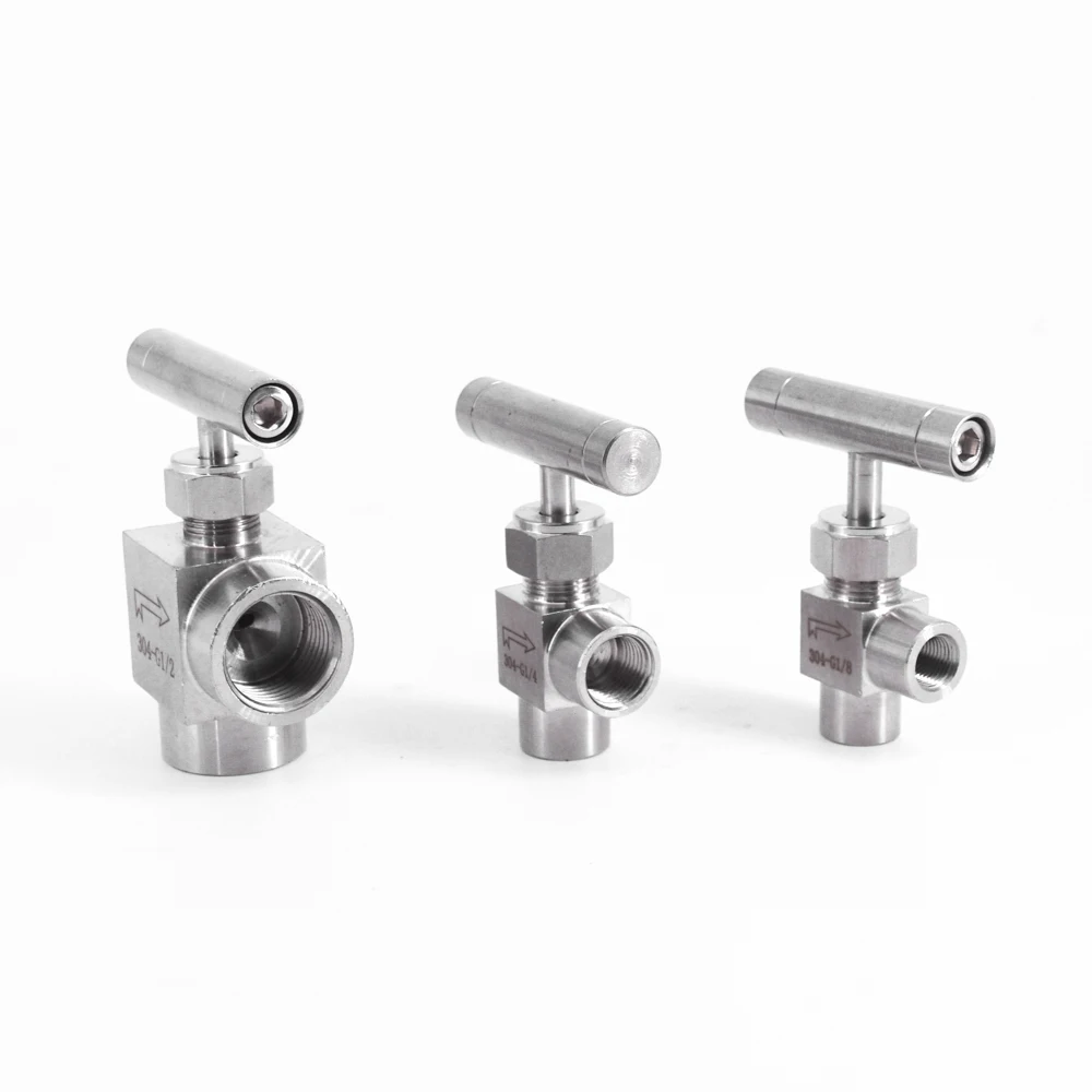 1/8 &quot1/4&quot 3/8 &quot1/2&quot BSP Женский угловой игольчатый клапан кран 915 PSI 304 из
