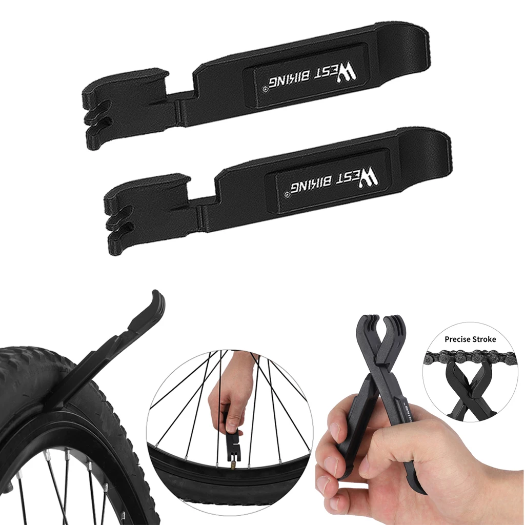 Multifunctional Bicycle Repair Tool, 2 Pack - Bike Tire Levers, Chain Breaker, Exhaust Air Tool