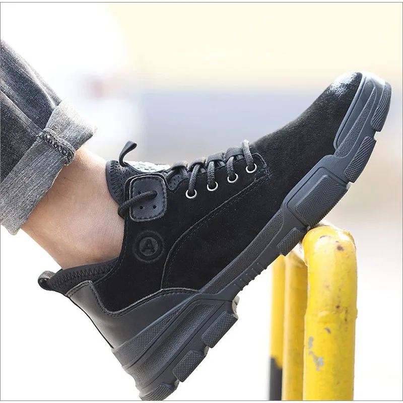 Защитная обувь со стальным носком для работы; мужские водонепроницаемые легкие дышащие удобные уличные кроссовки; безопасные защитные ботинки