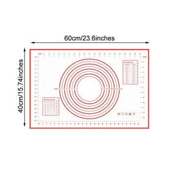 

60*40CM/29*26CM Non-Stick Silicone Reusable Baking Mat Pad Rolling Pastry Kneading Dough Table Grill Pads With Cut Knife FY0206