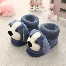 Quente da criança recém nascidos botas de inverno primeiros caminhantes do bebê adorável do cão meninas meninos sapatos sola macia neve indoor botas