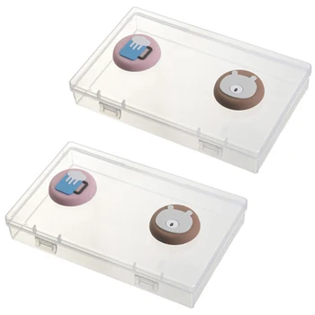 

2PCS Dustproof Mask Case Portable Disposable Face Masks Container Disposable Mask Storage Box Storage Organizer-White