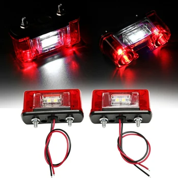 

2pcs Universal 12-24V Rear Tail License Plate Light for Car Trunk Trailer Lorry IP65 Waterproof SMD LED Number License Car Lamp