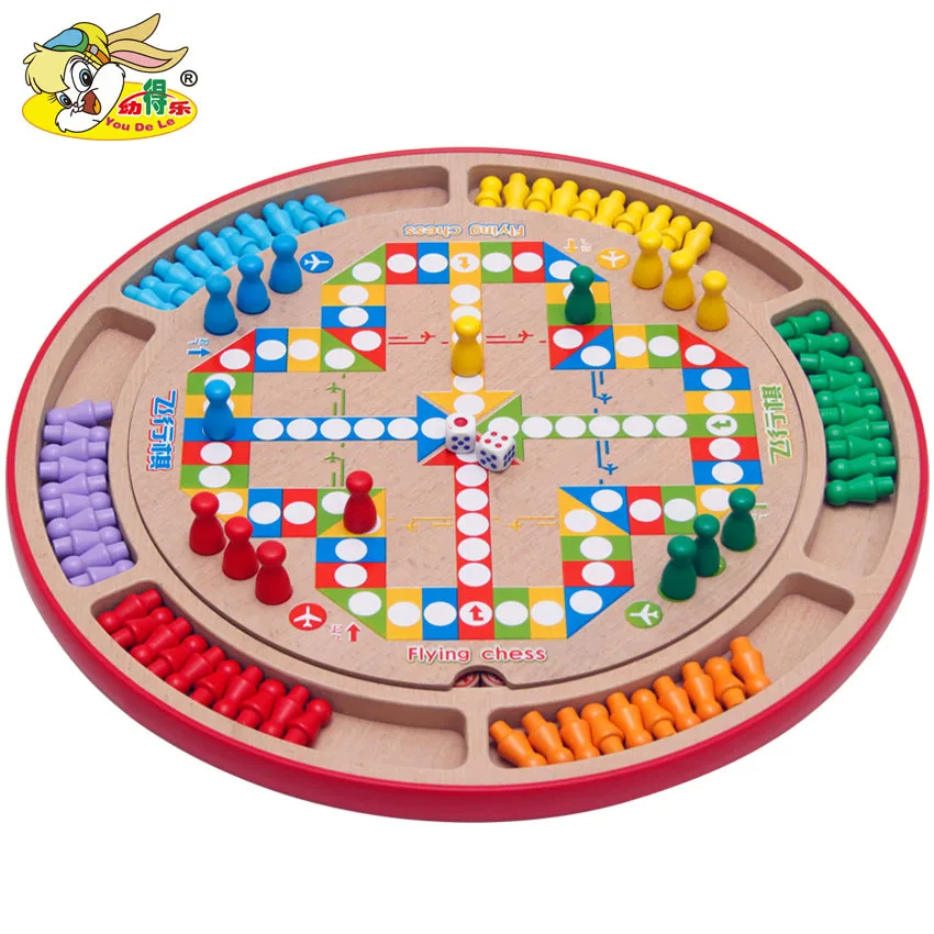 

Children Early Childhood Educational Ten One Checkers Aeroplane Chess Five-in-a-row Wooden Toys