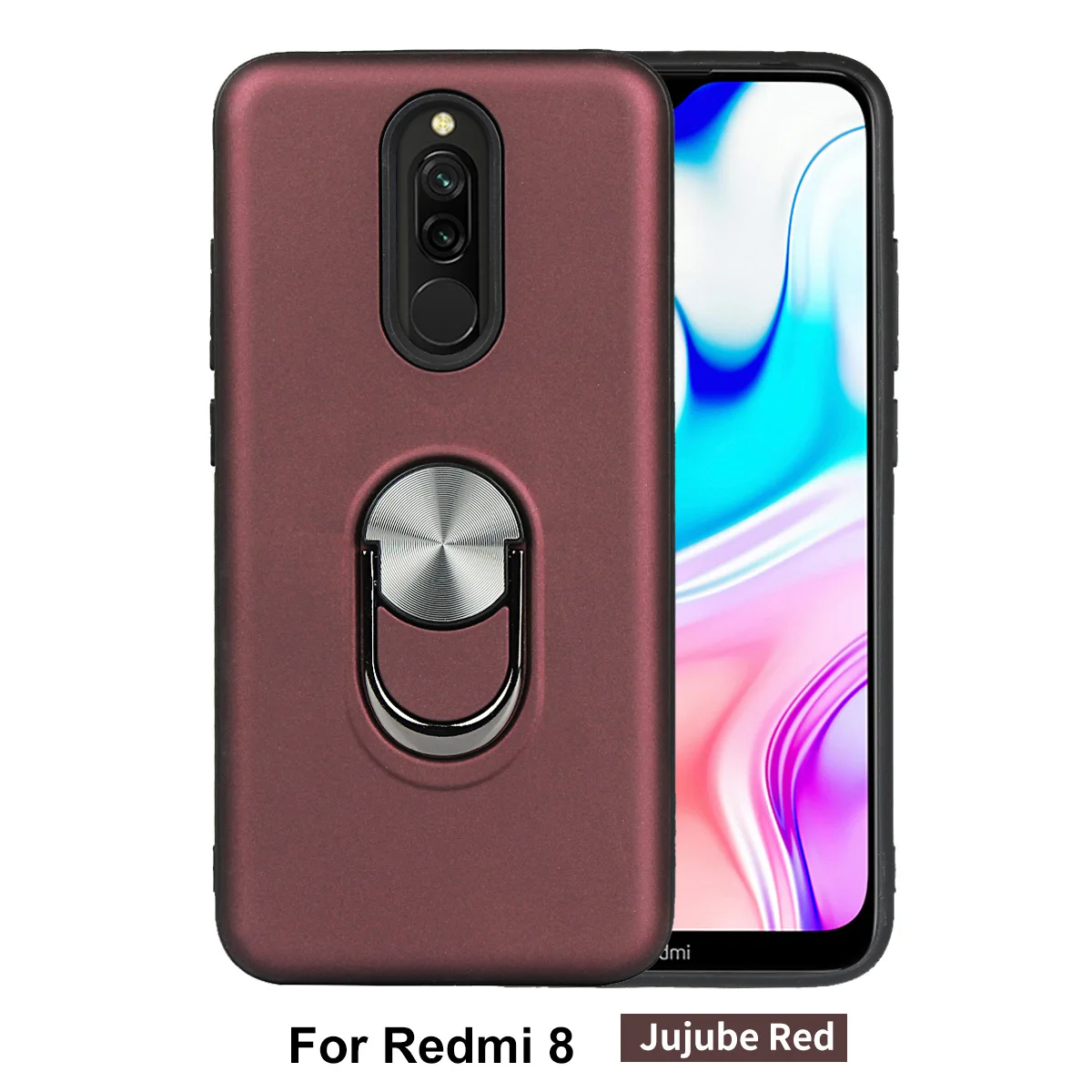 Модный чехол с магнитной подставкой для Xiao mi Red mi 8 8A Note 8 Note 8 Pro mi A3 Lite mi 9 Lite Note 7 K20 противоударный чехол для автомобиля - Цвет: Burgundy