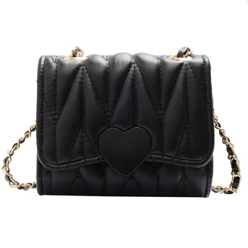 

2020 Fashion Trend Little Girls Messenger Bag Small Crossbody Purse Travel Satchel PU Handbags with Cute Heart Snap Closure