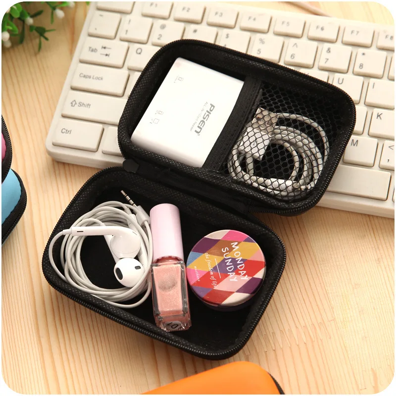 

Zipper Phone Cable Data Line Storage Charger Package Earphone Headset Storages Jewelry Hair Accessories Box Make Up Bag