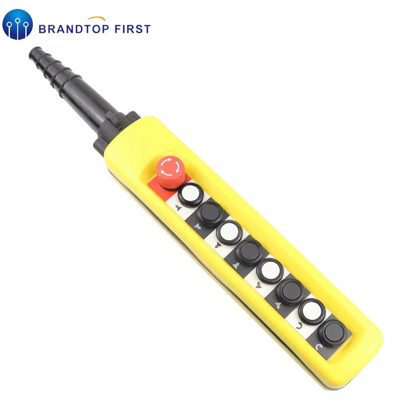 2/4/6/8 Pushbuttons Double Speed Hoist Crane Pendant Control Stations With Emergency Stop For circuits Double insulated - Цвет: 8 Pushbuttons