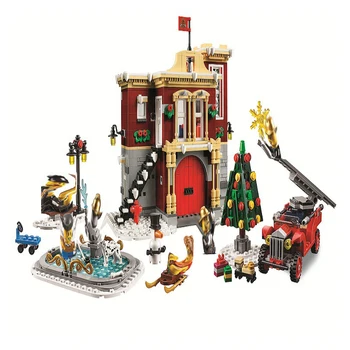 

Lepining New Create Christmas Winter Village Station Model Building Blocks Gifts Compatible Children Friends Christmas Toy Gifts