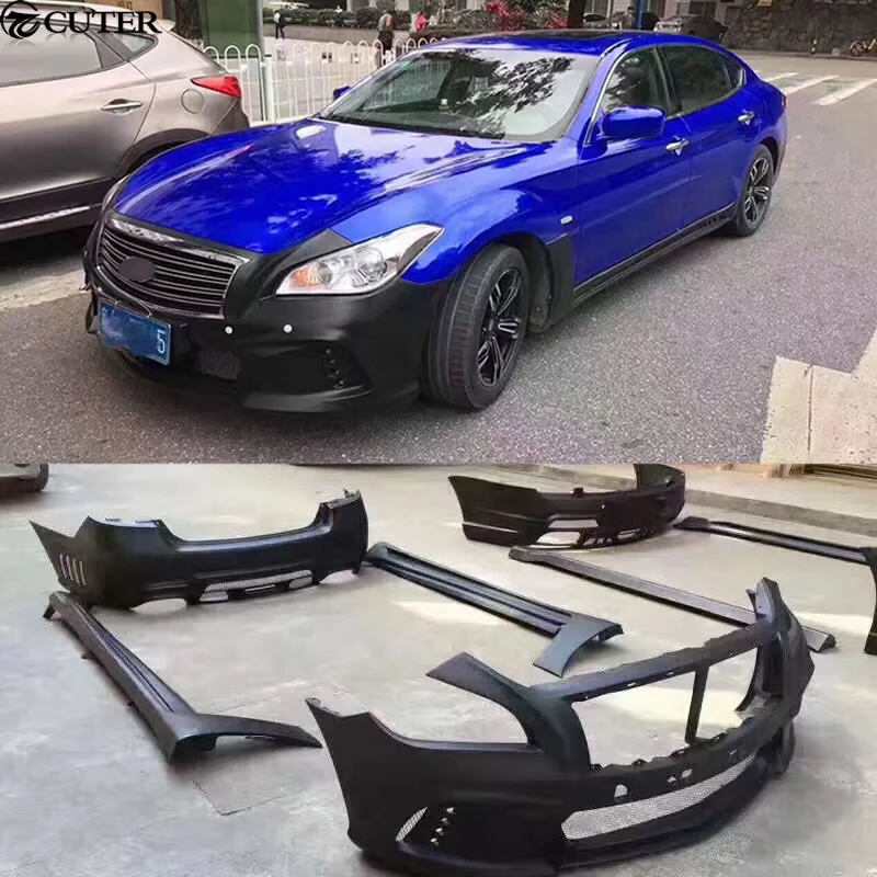 Q70 Wd Style Car Body Kit Frp Car Front Rear Bumper Side Skirts For