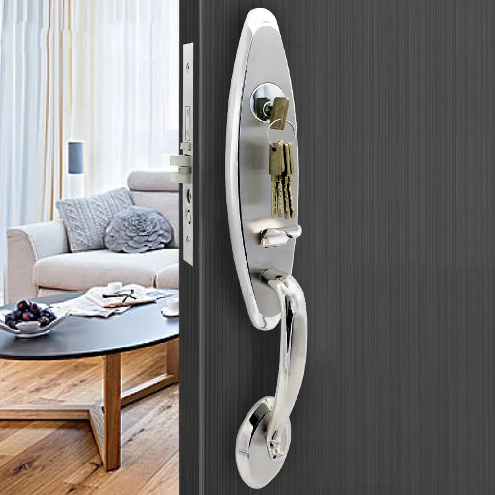 

Luxury Decoration Villa House Stainless Steel 304 Main Door Handle Interior Wooden Door Bedroom American Lock Handle