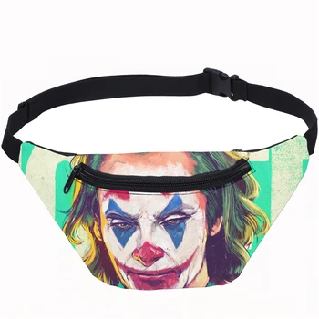 

3D The Joker Pattern Men Waist Bags High Quality Boys Travel Fanny Pack Cellphone Belly Pack For Women Designer Banana Belt Bag