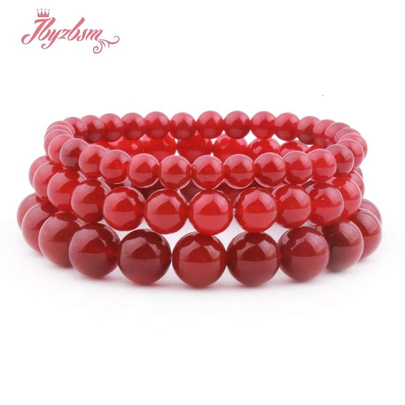 Red Agate Круглый камень браслет: Шушан Агаты бирюзой вулканической лавы Натуральные Бусы для Для женщин Chritmats модные украшения подарок браслет 6/8/10 мм 7" - Окраска металла: Red Agate