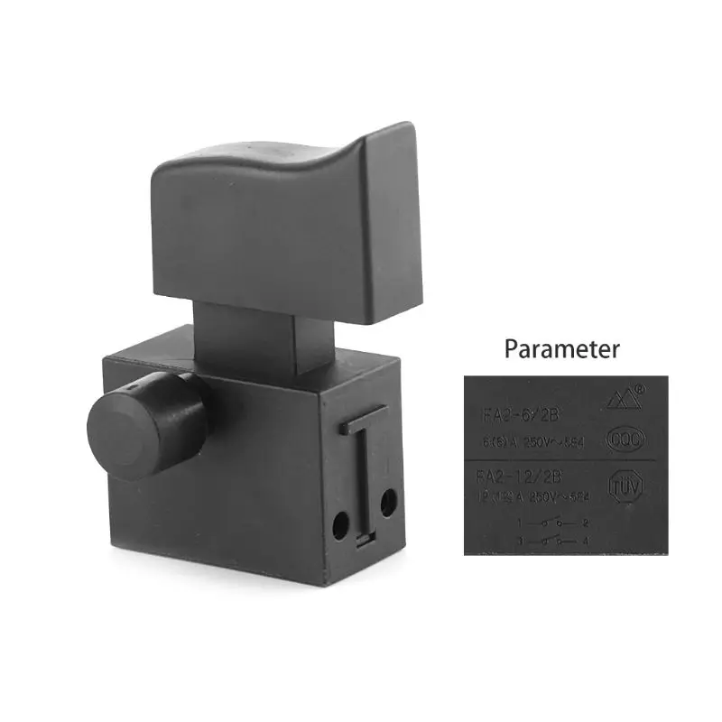 

1Pc FA2-6/2B 250V~5E4 Lock On Power Tool Cutting Machine Electric Drill Angle Grinder Switch