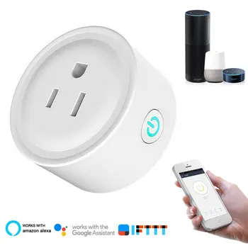 

US Smart Socket Wifi Plug With Surge Protector, Voice Control Smart Outlet Work with Alexa Google Home Tuya APP,No Hub Required