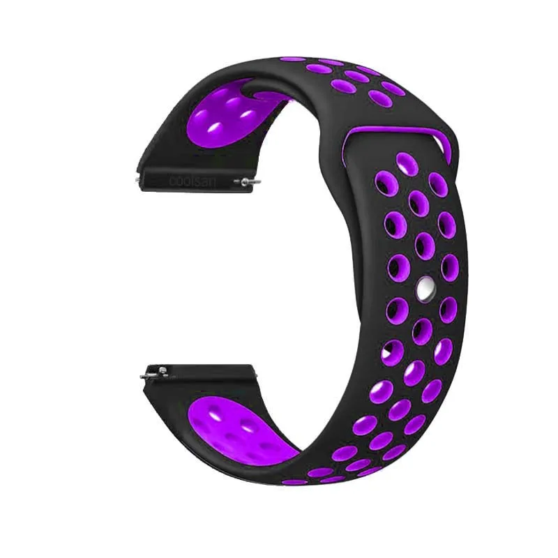 14 Black purple 22 мм силиконовый спортивный ремешок для samsung Galaxy Watch 46 мм SM-R800NZSAXAR 20 мм Amazfit ремешок Bip для Galxy Watch 42 мм браслет - Цвет ремешка: 14 Black purple